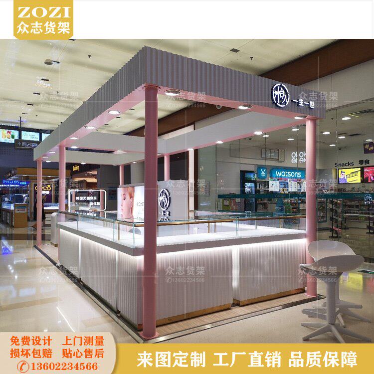 商场中庭金银首饰展示柜 钻石珠宝玻璃柜台 多经点位中岛框架设计