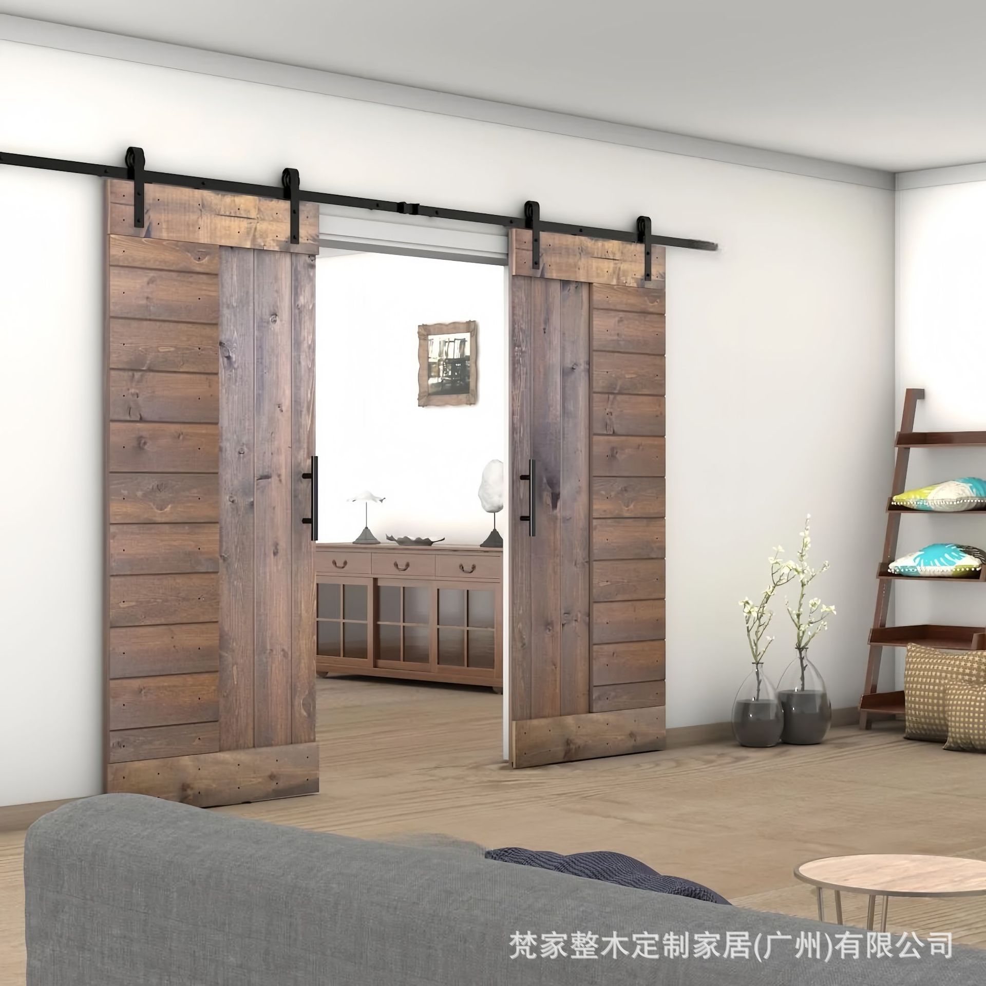 定制厂家直销法式复古实木谷仓门