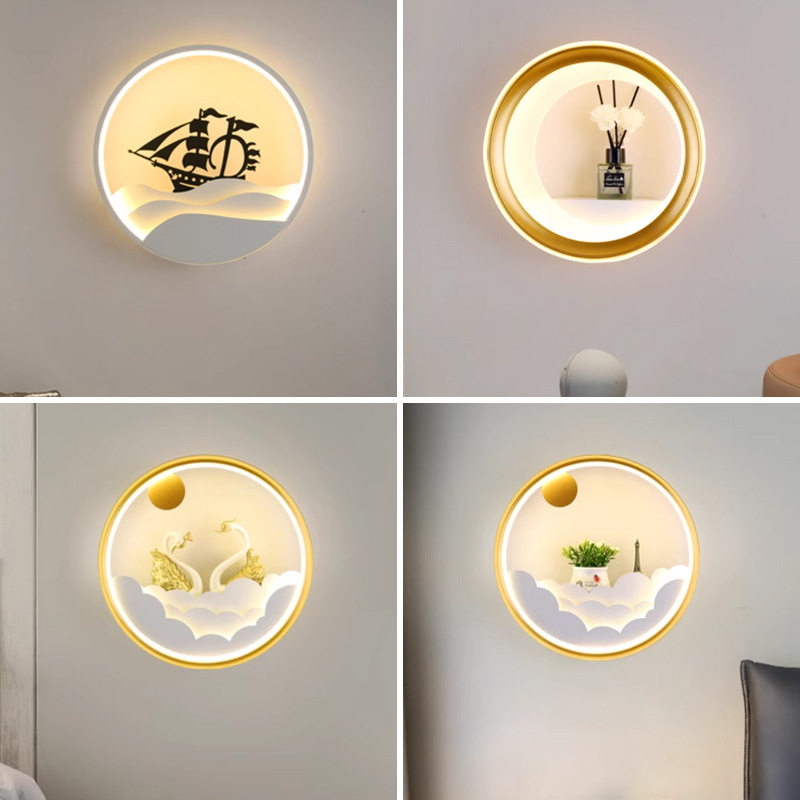 床头卧室壁灯新款儿童房简约客厅灯个性创意LED过道楼梯墙灯
