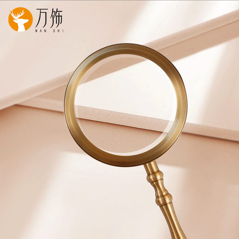 复古放大镜北欧创意看书阅读高清黄铜放大镜便携手持高倍扩大镜