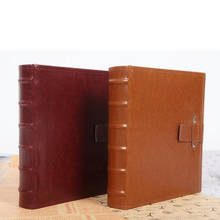 广美相册精美皮面影集7寸200张纸芯相册带皮插口55011