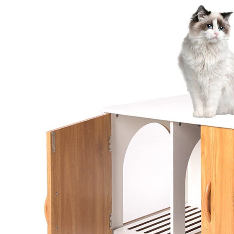 宠物柜 隐藏式猫砂盒家具,猫砂盒外壳,现代木制室内猫盥洗室