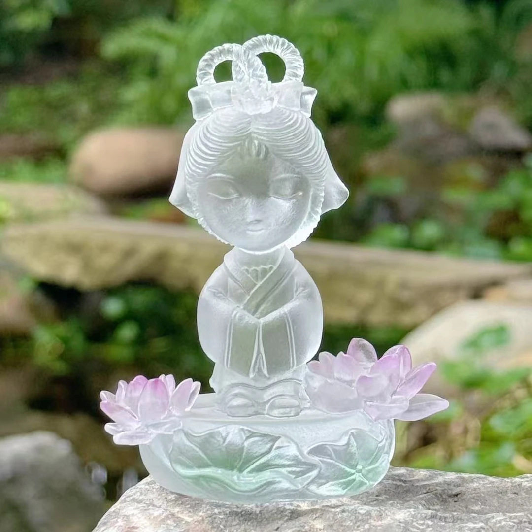 东魅花仙子六月荷花十二花神花仙子摆件线香插茶室茶宠禅室配件
