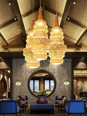 艺术灯新中式竹编吊灯餐厅民宿酒店大堂别墅复式楼工程创意竹艺灯