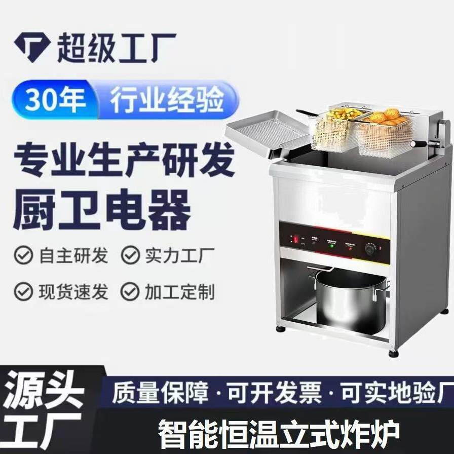 商用立式电炸炉大容量油炸锅电热智能恒温不锈钢炸鸡炸油条用薯条