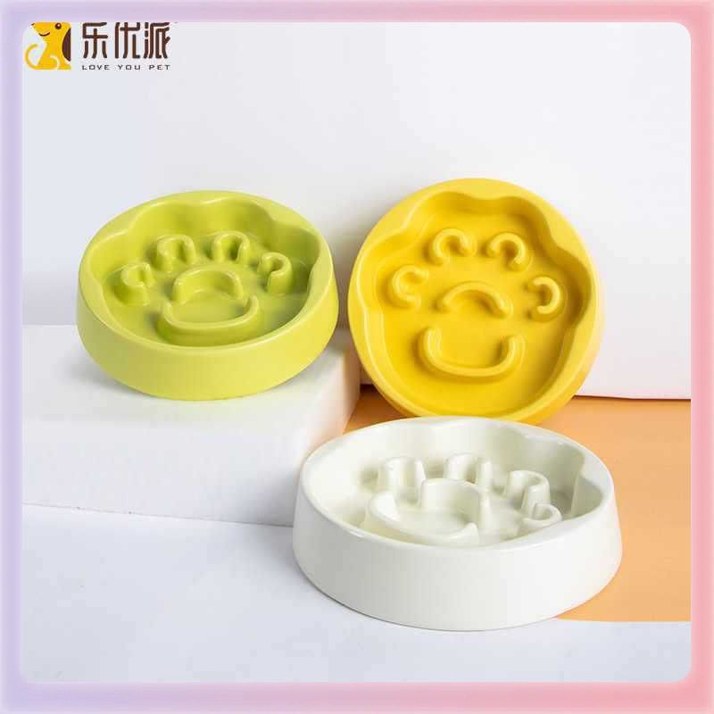 ?陶瓷慢食碗防打翻大容量狗碗猫咪狗狗防噎助消化宠物慢食