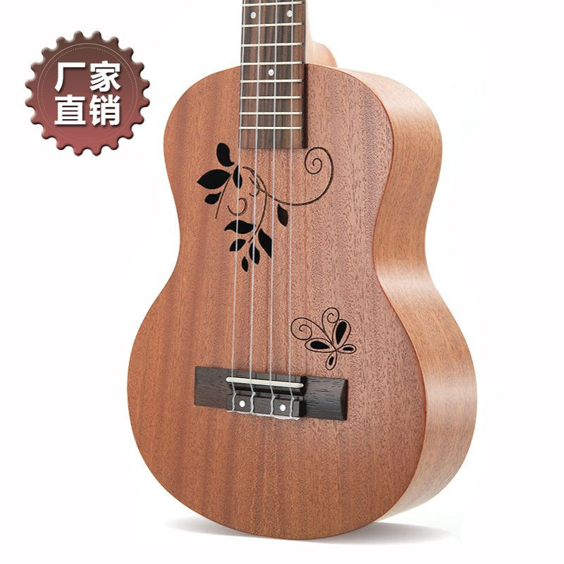 26寸沙比利蝶恋花尤克里里 ukulele批发 乌克丽丽小吉他 厂家直销