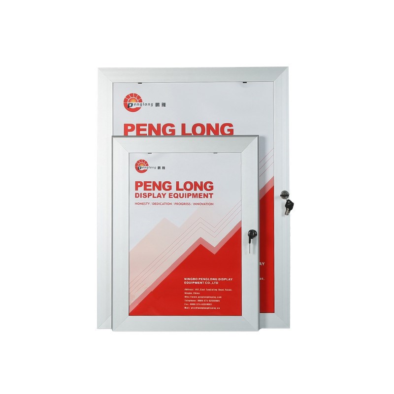 供应铝合金带钥匙框 45毛毡板带锁框 广告框户外 防盗框 海报框