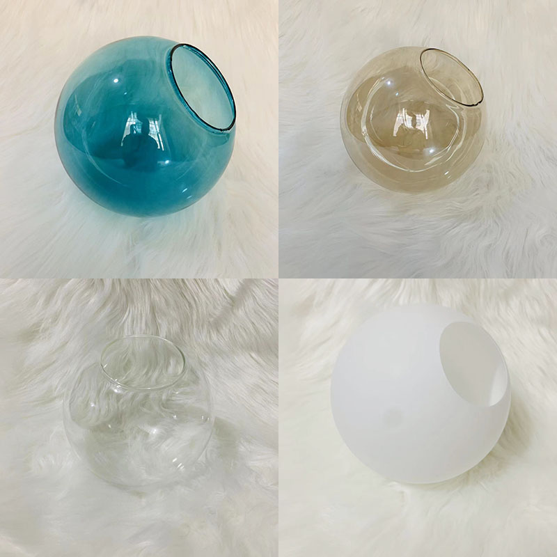 圆球形玻璃e灯罩奶白磨砂透明干邑色单口外壳罩吸顶灯吊灯创意配