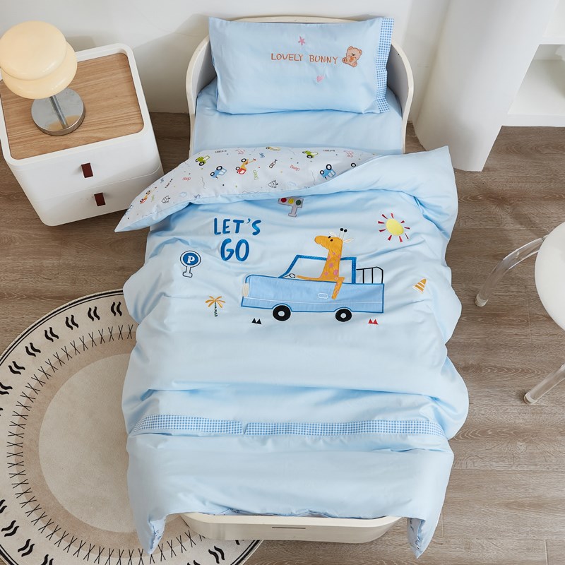 儿童幼儿园被子三件套纯r棉a类宝宝入园专用午睡全棉春夏婴儿床品