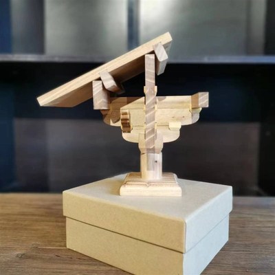应县木塔斗拱积木l副阶补间中国古建筑模型榫卯结构木制礼品益智