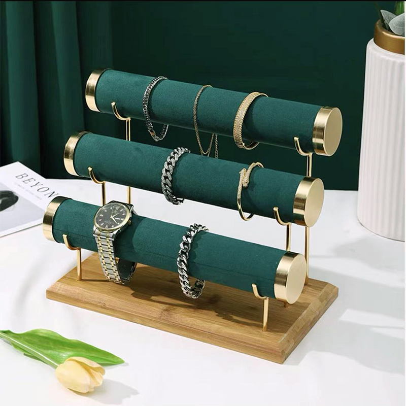 竹木手链架子创意手串收纳架手表首饰拍照道具高档头绳珠宝展示架