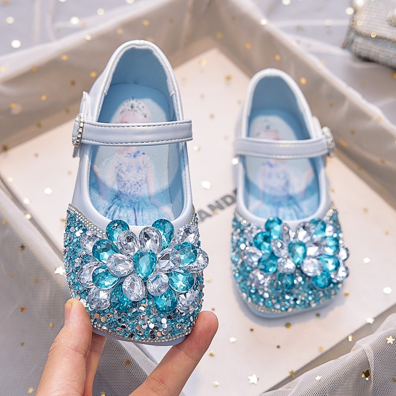 女童皮鞋公主鞋水晶鞋2025春季新款软底儿童鞋子小女孩单鞋舞蹈鞋