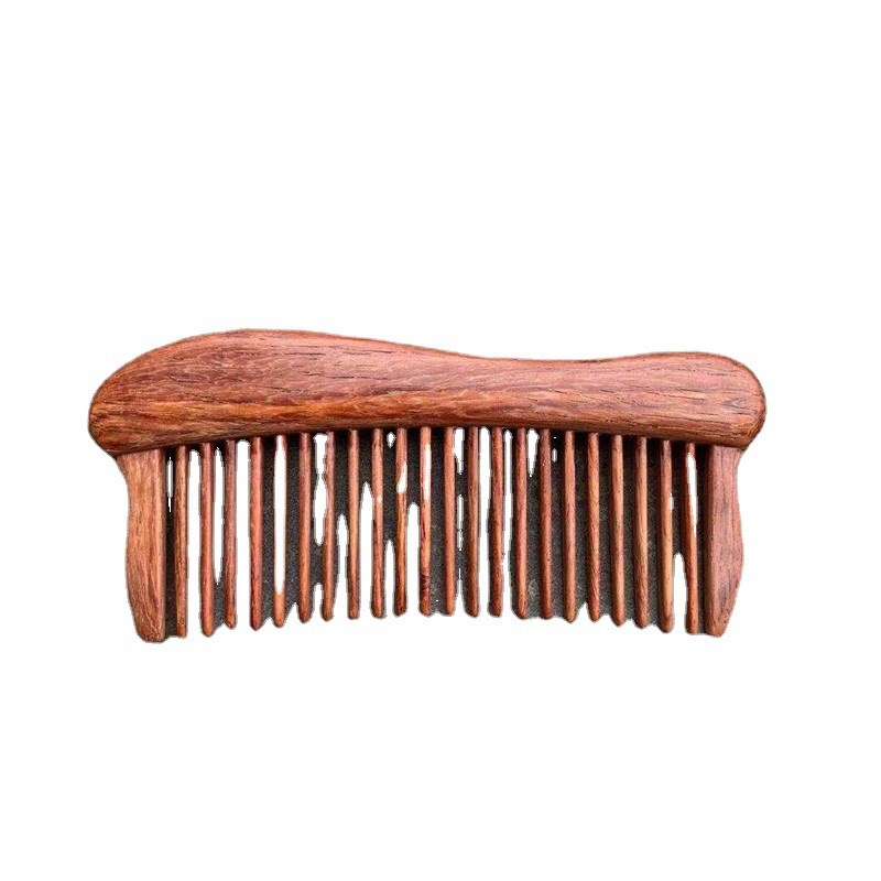 酸枝木内插齿木梳细齿鱼型头部按摩梳刻字工艺礼品梳子代发