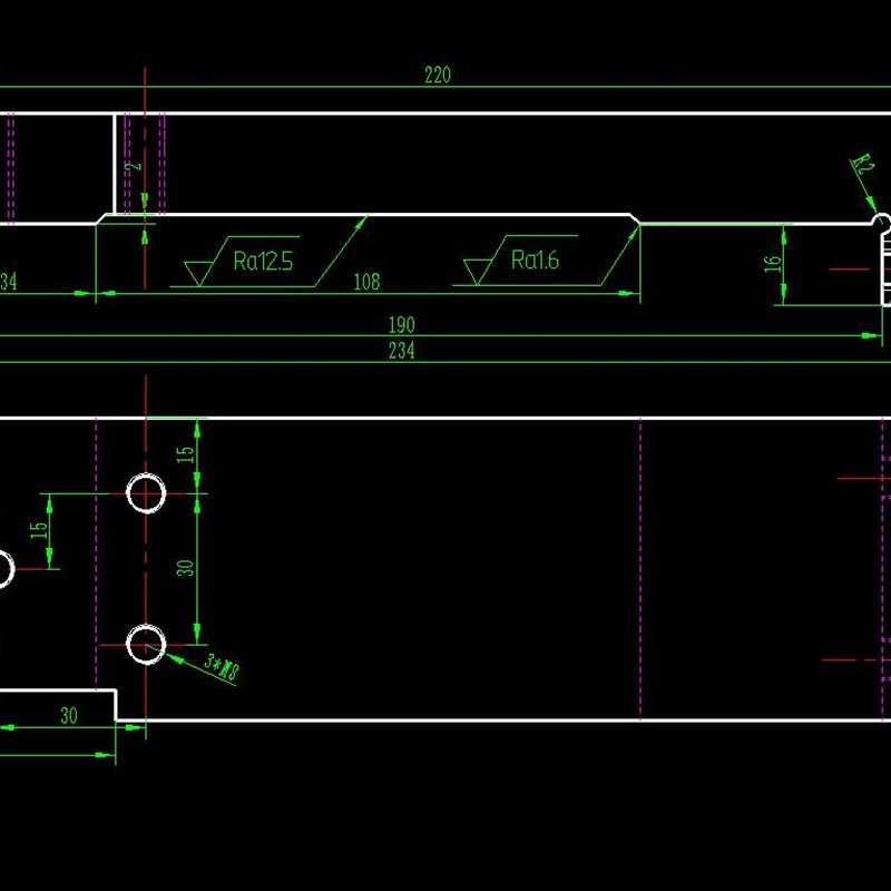 夹具底座零件加工工艺设计钻3M8底孔的钻床夹具2D图机械CAD素材