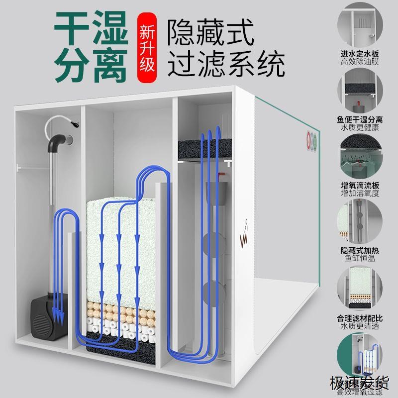 一体式鱼缸生态小k型免换水自循环鱼缸水族箱自循环家用迷你桌面