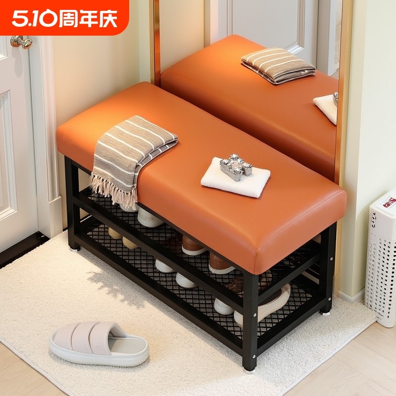 换鞋凳家用门口入户可坐鞋架坐凳一体软包垫轻奢玄关穿鞋长条鞋柜
