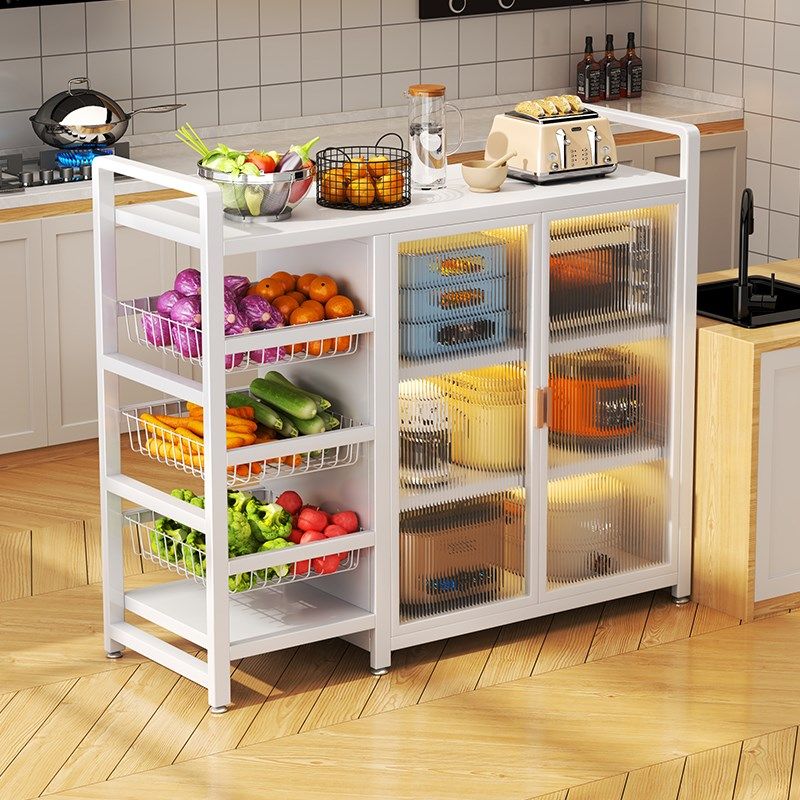 厨房置物架家用落地果蔬菜篮子微波炉电饭煲锅具储物柜多功能橱柜,厨房/烹饪用具,果蔬置物架/篮/框,淘宝优惠券,粉丝福利购,淘宝优惠卷