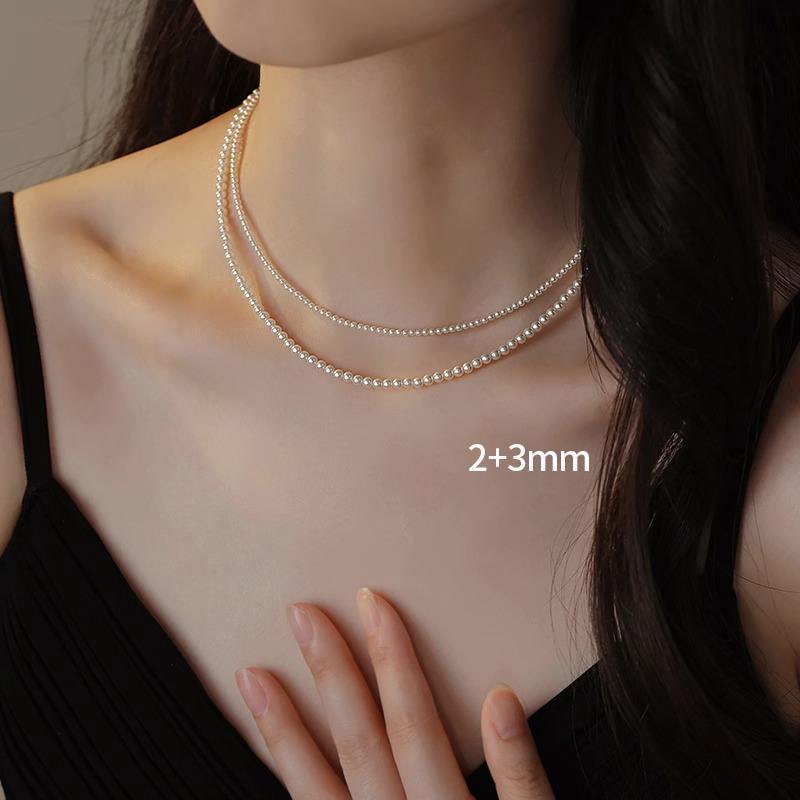 叠戴珍珠项链女款2025爆款珍珠颈链珍珠双层叠戴项链轻奢小众正品