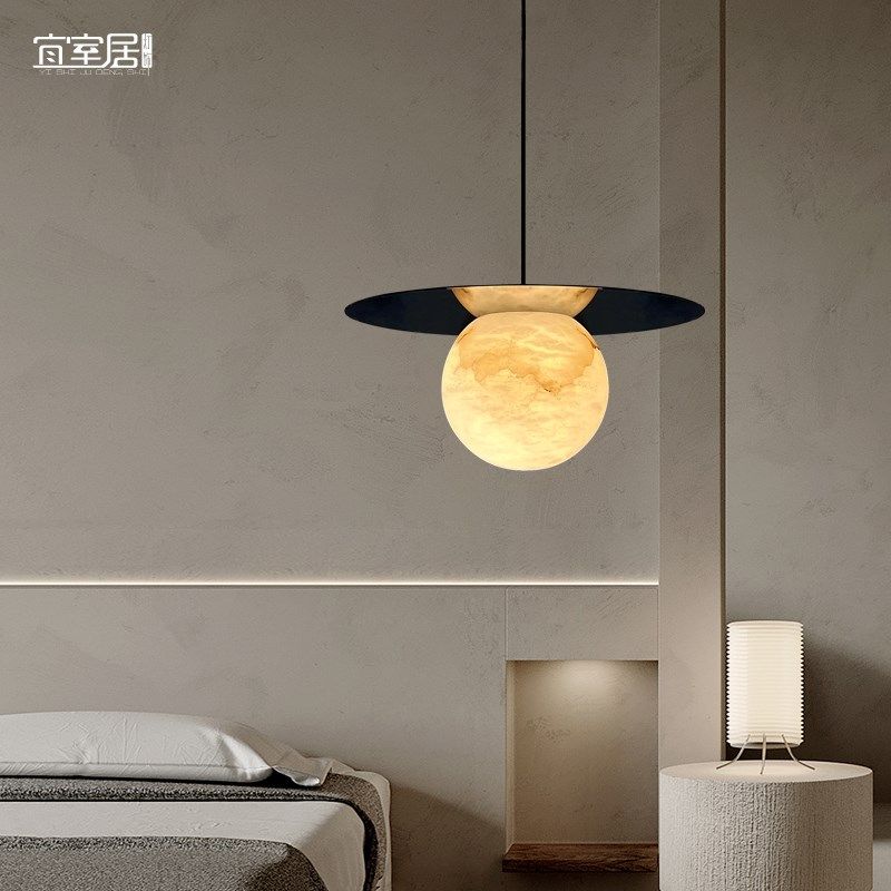 卧室床头柜云石球小吊灯全铜现代简约个性餐厅灯展厅走廊吧台灯具,家装灯饰光源,床头/玄关/吧台/过道吊灯,淘宝优惠券,粉丝福利购,淘宝优惠卷