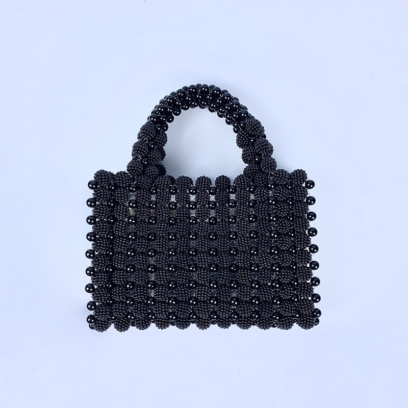 新品杨梅珍珠晚宴礼服手提包手工编织休闲时尚串珠气质杨梅小方包