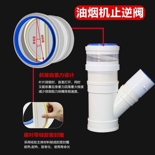 斜三通160带止逆阀止回阀PVC管110变径75排风软管180Y型油烟机管