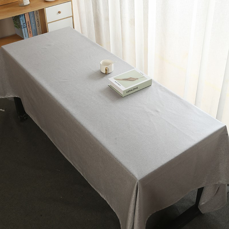 防水防油餐桌布会议桌活动团建酒店桌布尺寸定制加大加宽白色布艺