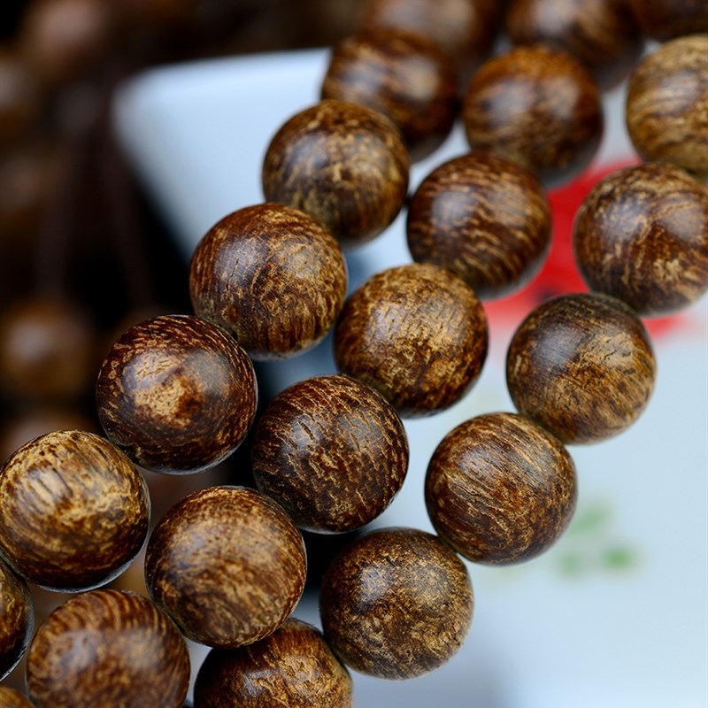 稀缺印尼红土老料沉水浮沉香佛珠手串7mm108粒念珠手链花果奶香韵