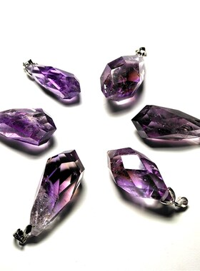 天然紫黄晶天使之泪挂坠紫水晶灵摆吊坠男女款水滴项坠一物一图