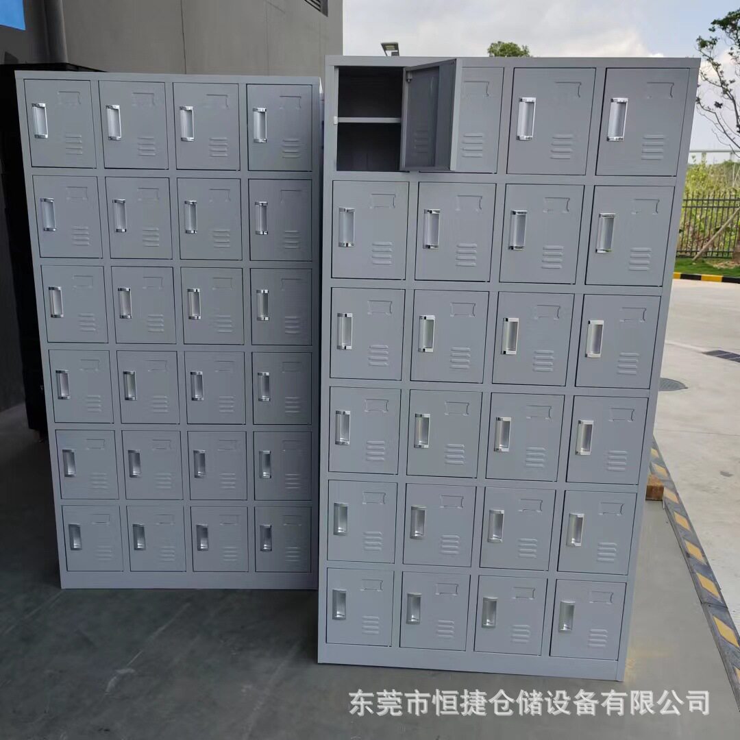 24门双层鞋柜钢制员工更衣柜储物柜带锁宿舍六门浴室换衣多门柜