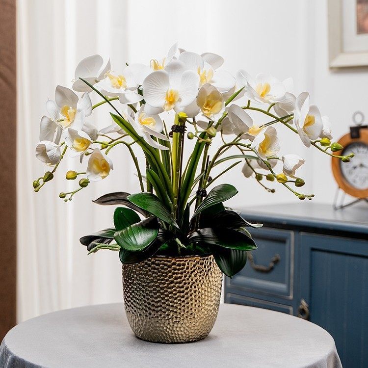 轻奢仿真蝴蝶兰塑料假花艺插花卉室内家居客厅餐桌装饰品摆件摆设