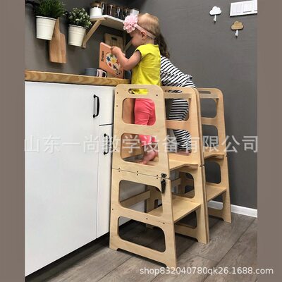 蒙氏学习塔可折叠learning tower宝宝洗手梯幼儿洗漱台阶踩脚踏增