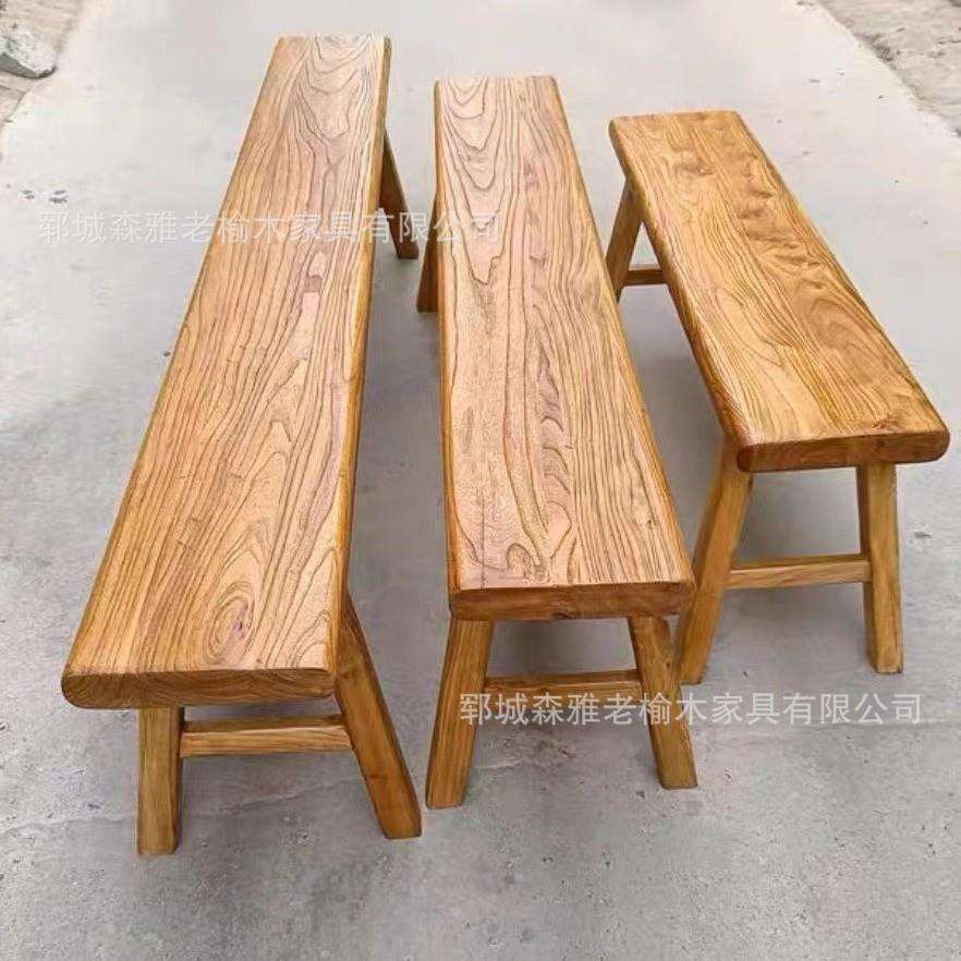 实木长条凳板凳风化复古民宿矮凳实木板家用餐桌凳榫卯矮凳