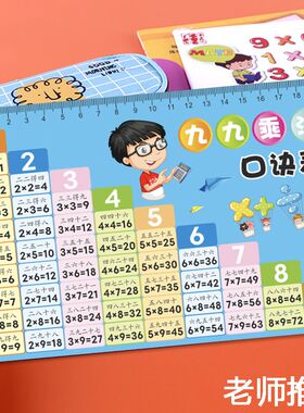乘法口诀表卡片九九乘法表小学生99乘除口诀卡片一二年级数学学习