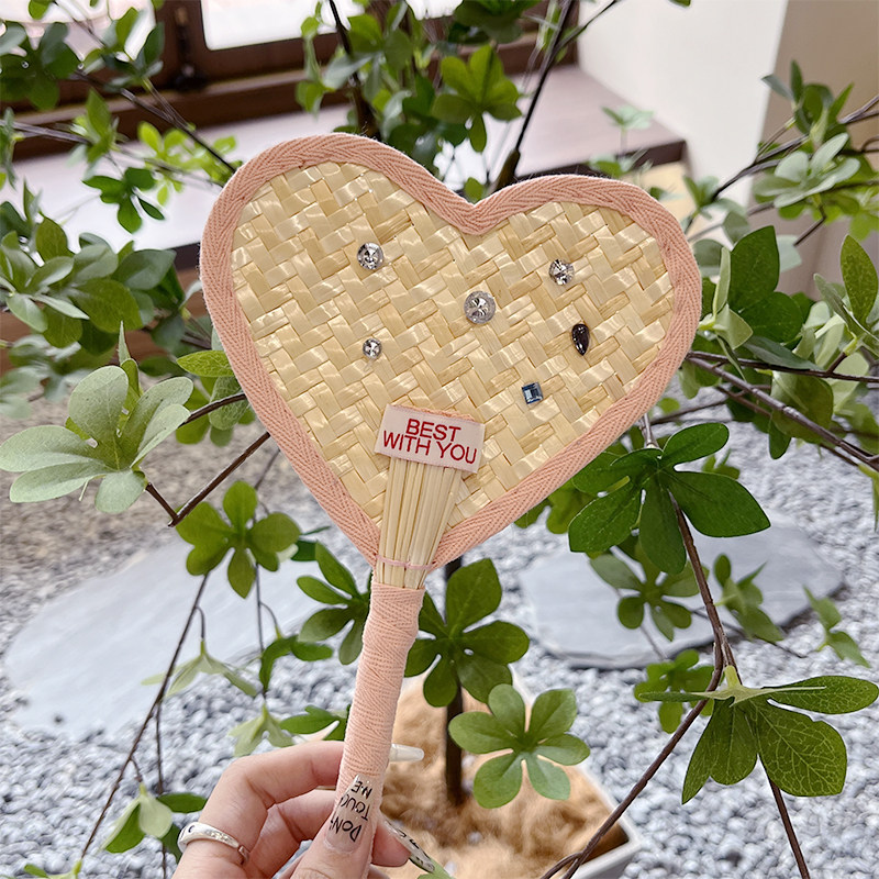 CMYD 小扇引微凉悠悠夏日长 夏季设计感彩色编织蒲扇辣妹户外扇子