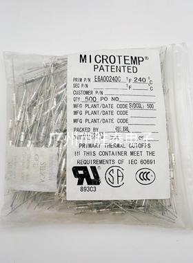 E6A00240C美国爱默生240℃ 10A250V温度保险丝MICROTEMP PATENTED