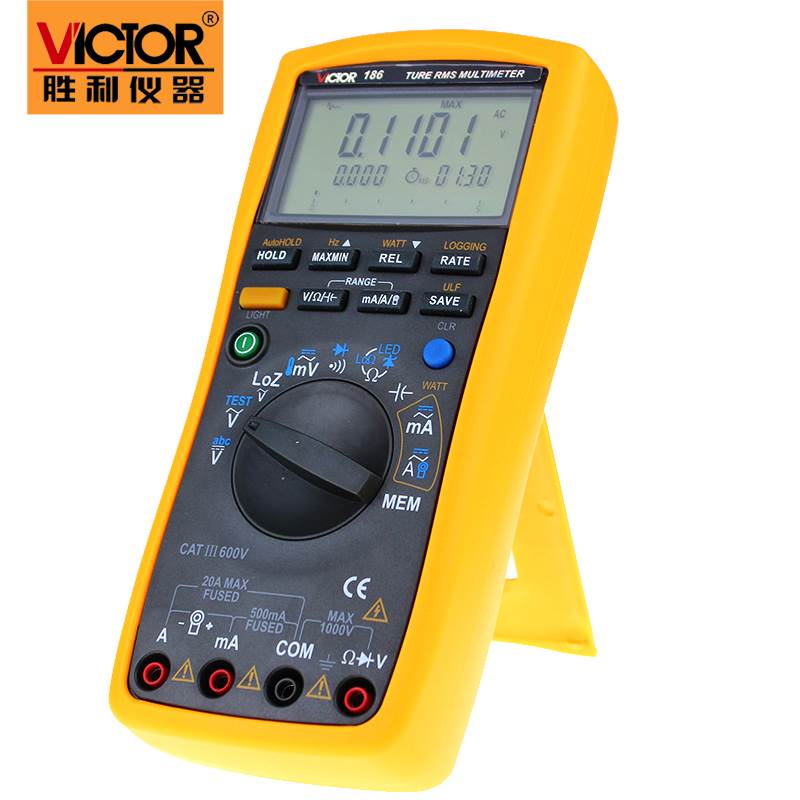 胜利VC186/187数字万用表 记录型真有效值高精度万能表带电脑接口
