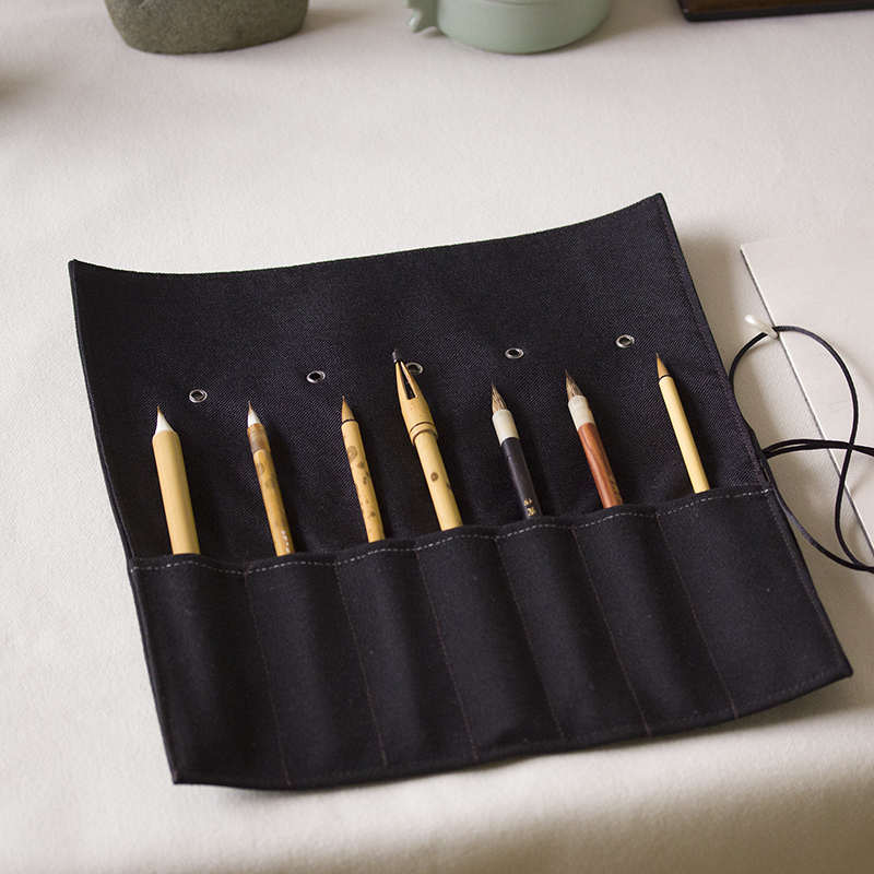 袋笔专用帘书法画国画材包帆布手工画具文M具简约毛笔笔卷毛笔袋
