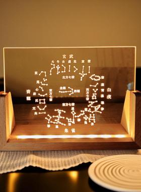 二十八星装饰灯太极节气六十四卦雕刻实木木雕一年十二月阴阳象夜