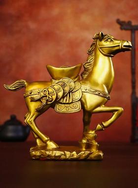 黄铜马摆件马上有钱马上封侯马上赢马上有才马上猴马上元宝礼品