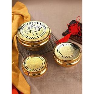 铜火铳结婚手炉火炉老式 脚炉火囱嫁妆新娘陪嫁乔迁新居摆件铜旺盆