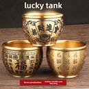 纯黄铜百府财富酒杯大米罐聚财国学书桌创意摆件装 饰礼品