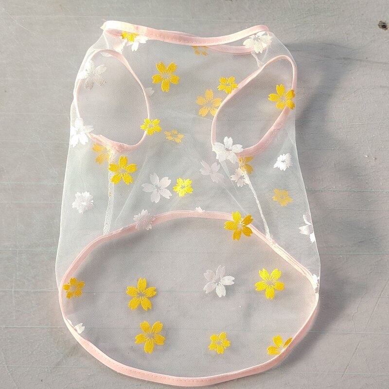 宠物狗狗衣服小樱花凉凉网纱背心猫咪泰迪比熊雪纳瑞中小型犬春夏