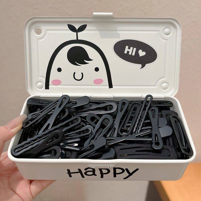 高级感鸭嘴夹子女士前额碎发侧边刘海黑色波浪气质头饰