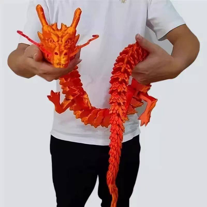 关节可活动 3D 打印中国龙摆件一米超大创意爆款摆摊仿真玩具模型