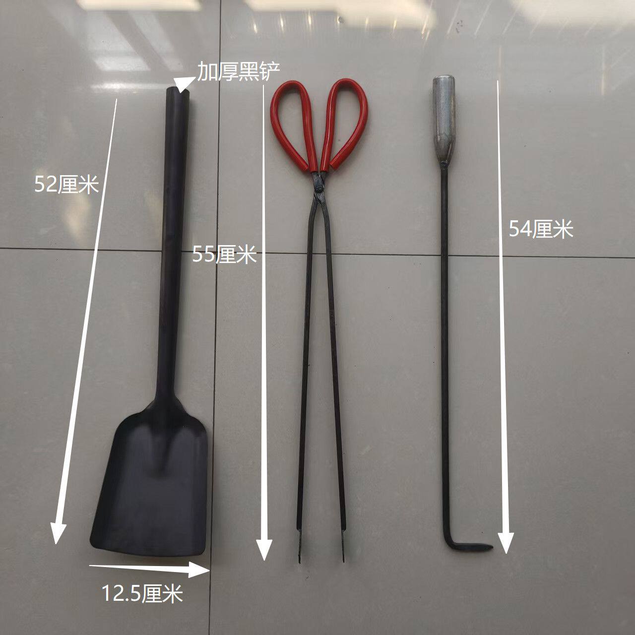 加厚锰钢火钳煤铲火钩三件套家用柴火灶取暖清灰工具