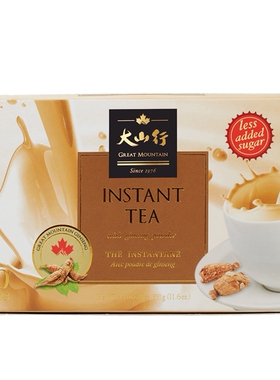 国现，加拿大大山行西洋参速溶奶茶330克少糖10条装花旗参奶茶