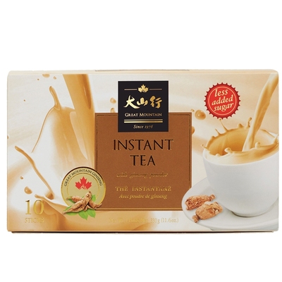 国现，加拿大大山行西洋参速溶奶茶330克少糖10条装花旗参奶茶