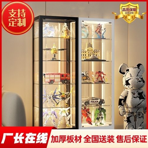 手办展示柜酒柜带灯玻璃柜乐高模型陈列柜客厅家用防尘储物柜厂家