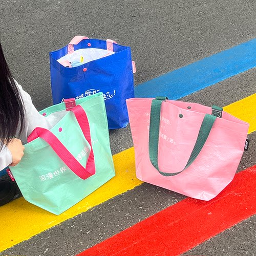 JINSAN编织袋高级手提袋大容量防水超市购物袋塑料包装袋礼品袋子